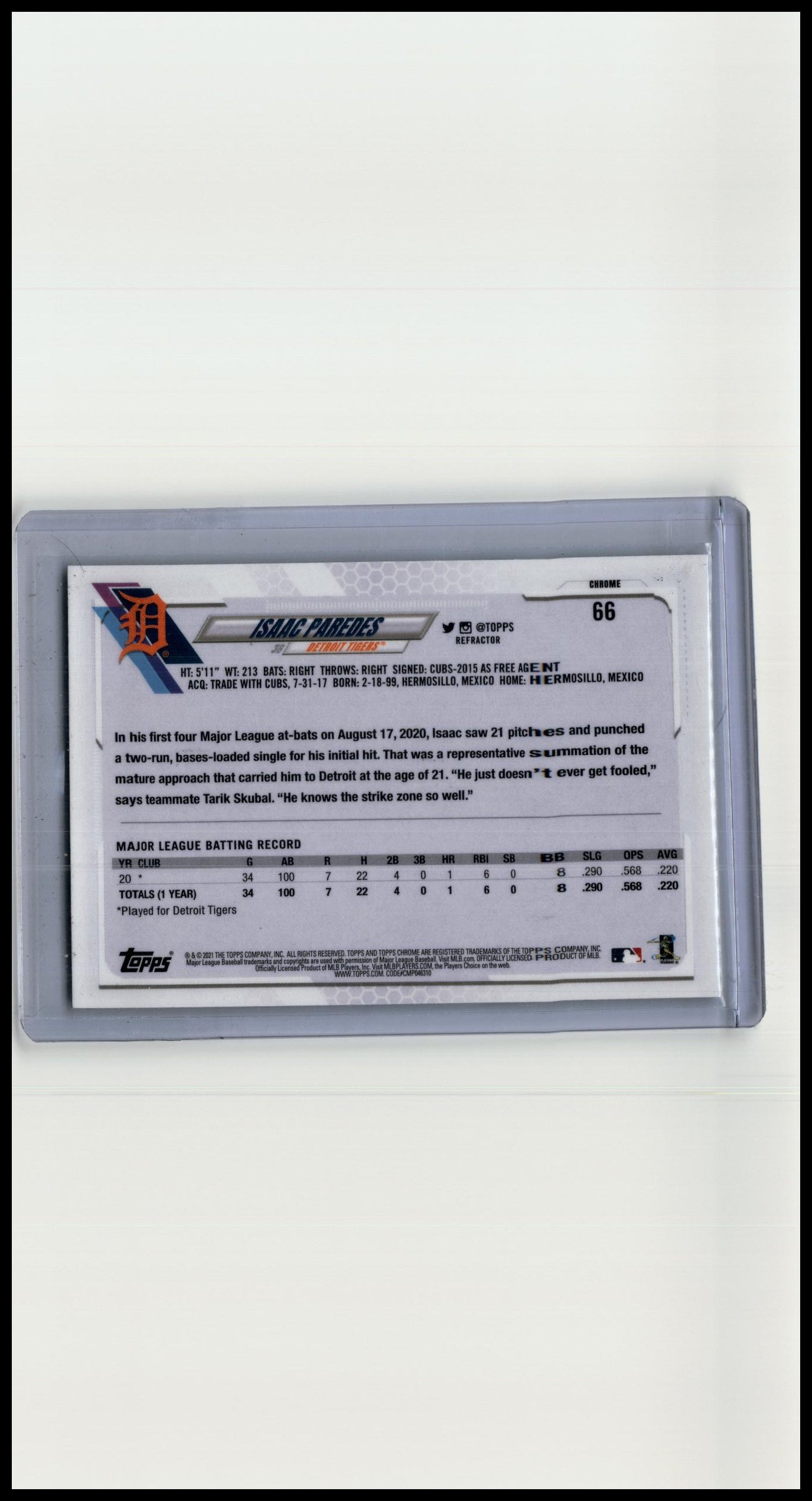 2021 Topps Opening Day #179 Isaac Paredes Opening Day Edition