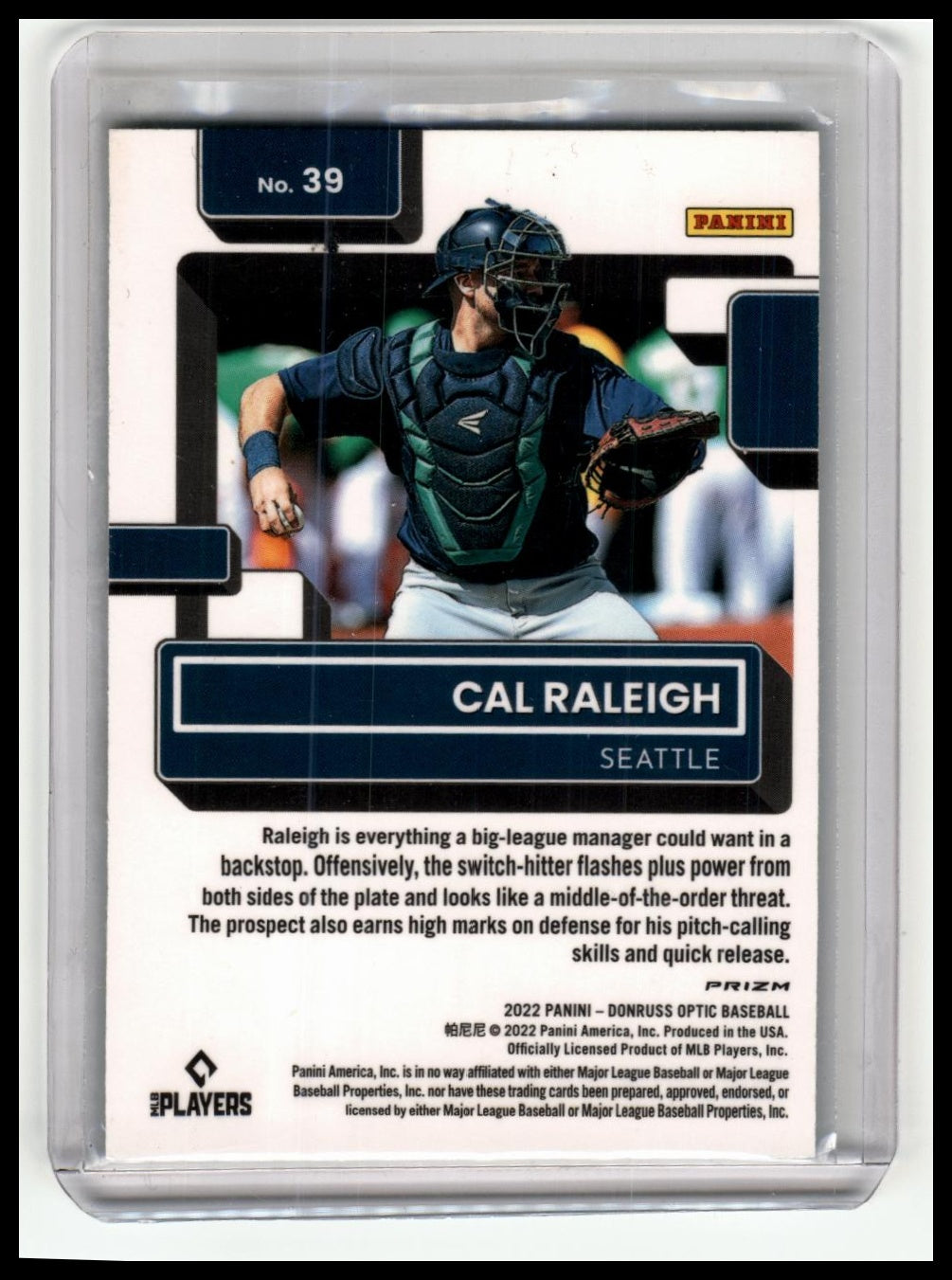 2022 Donruss Optic #39 Cal Raleigh Lime Green Prizm