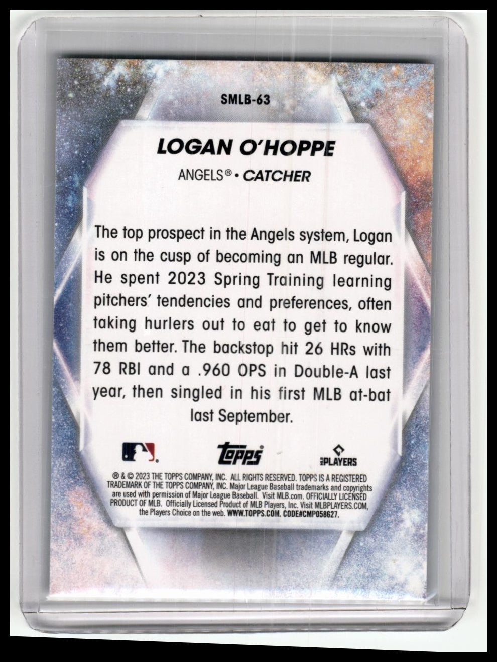 2023 Topps Update #SMLB-63 Logan O'Hoppe Stars of MLB