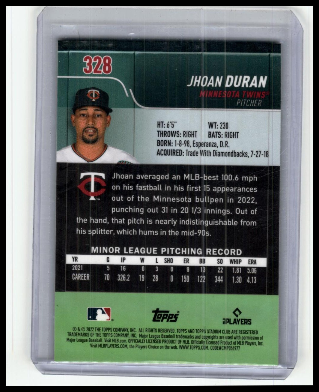 2023- Stadium Club Chrome-Jhoan Duran-RC