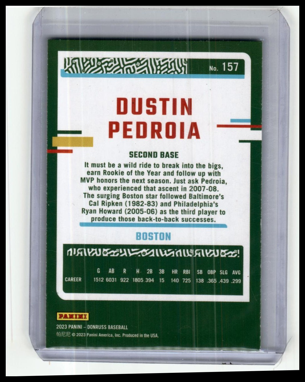 2023 Donruss #157 Dustin Pedroia