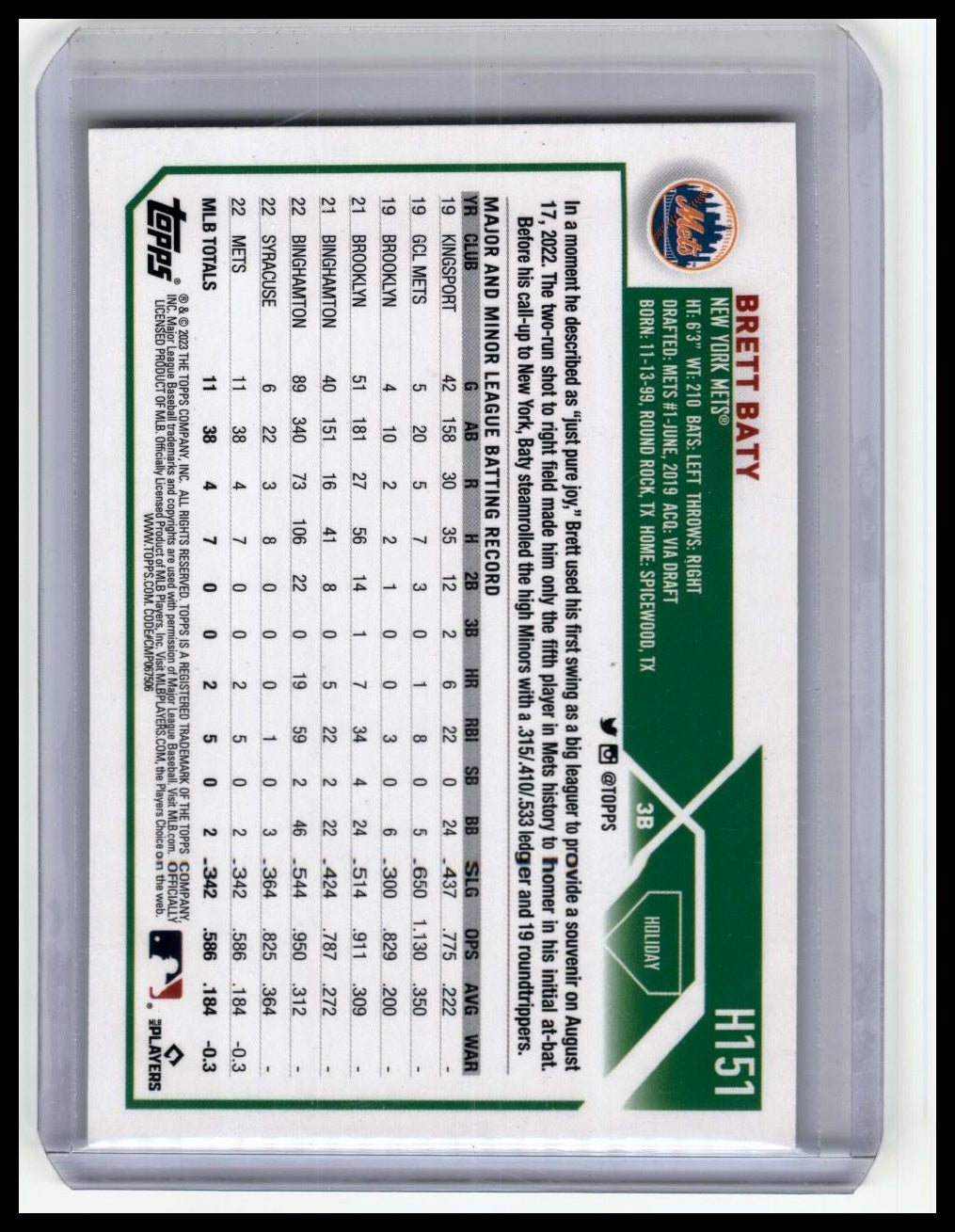 2023 Topps Japan Edition #88 Brett Baty
