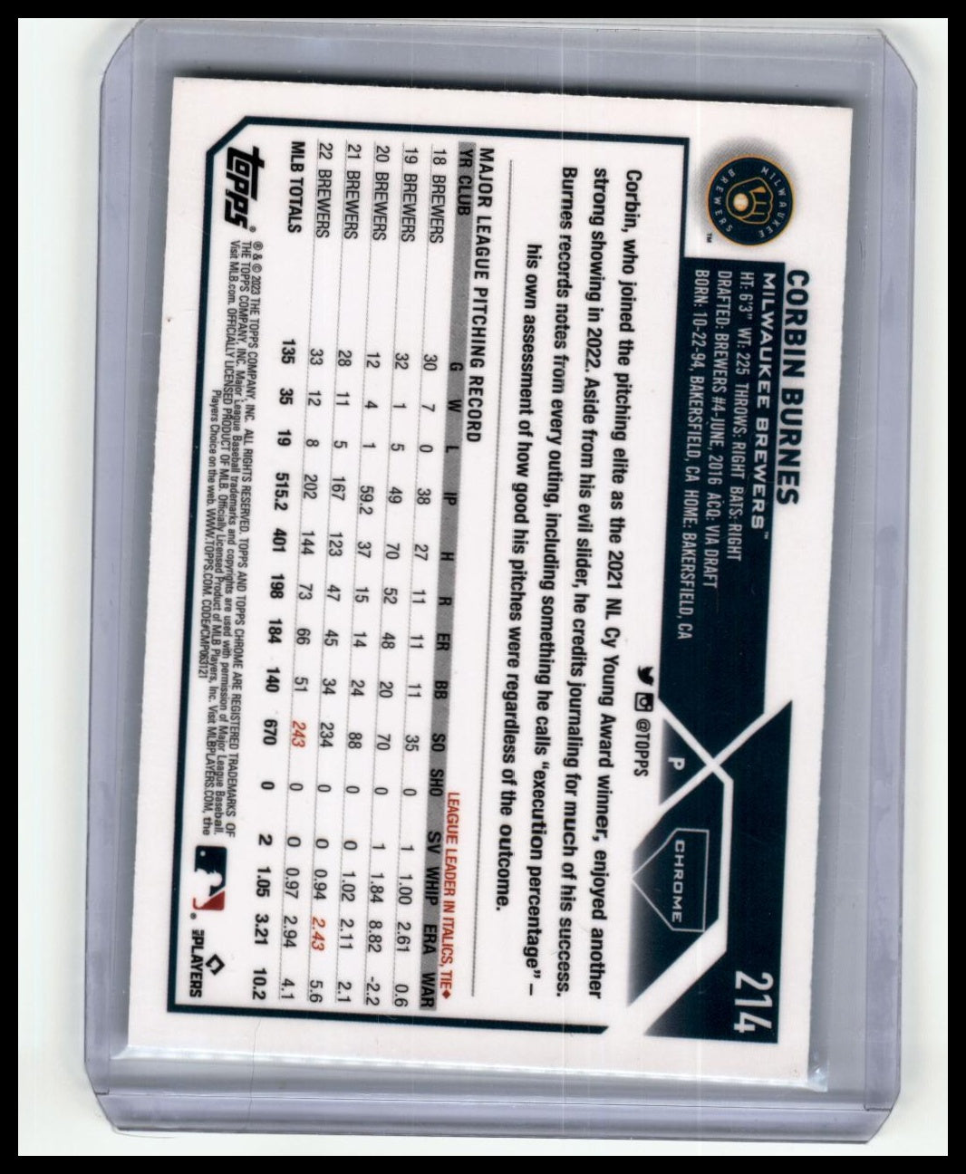 2023 Topps Japan Edition #79 Corbin Burnes