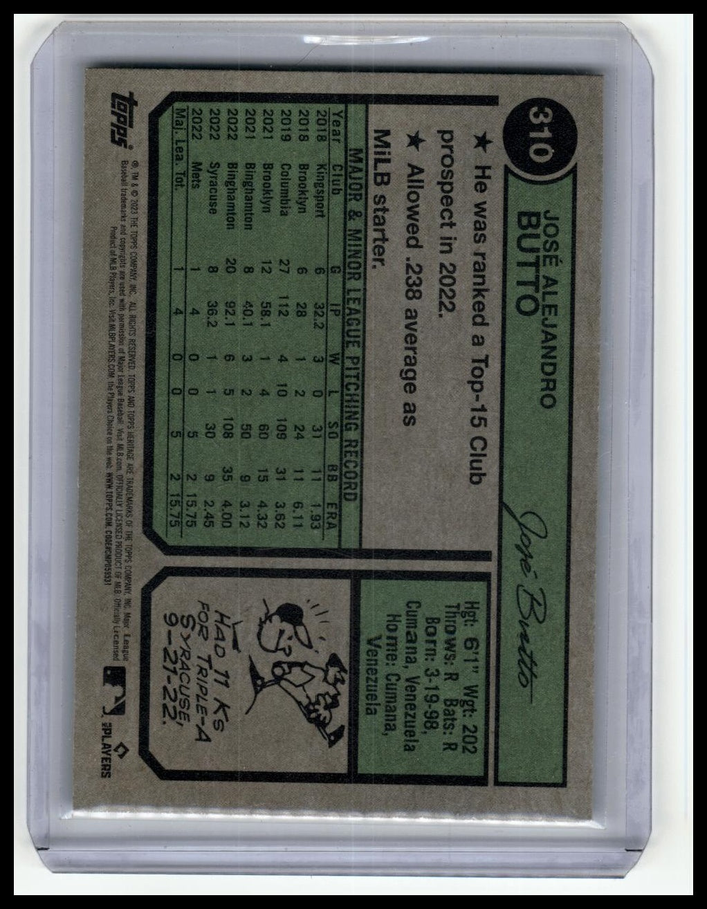 2023 Topps Heritage #310 José Butto