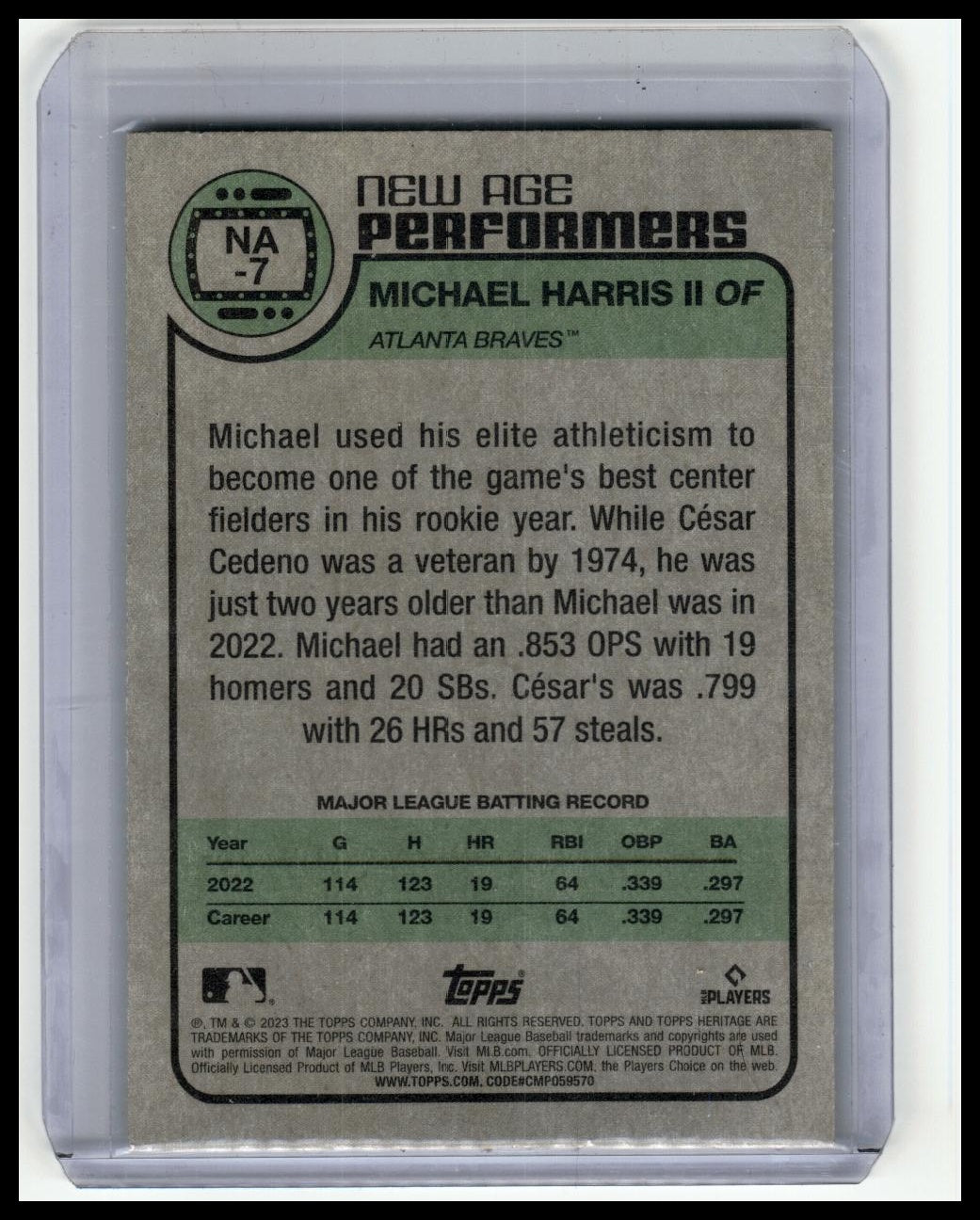 2023 Topps Heritage #NA-7 Michael Harris II New Age Performers