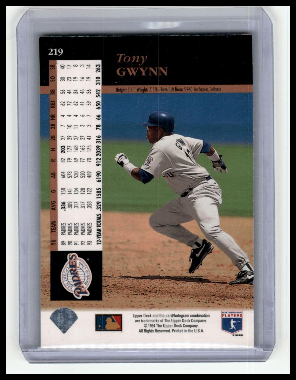 1994 Upper Deck #219 Tony Gwynn