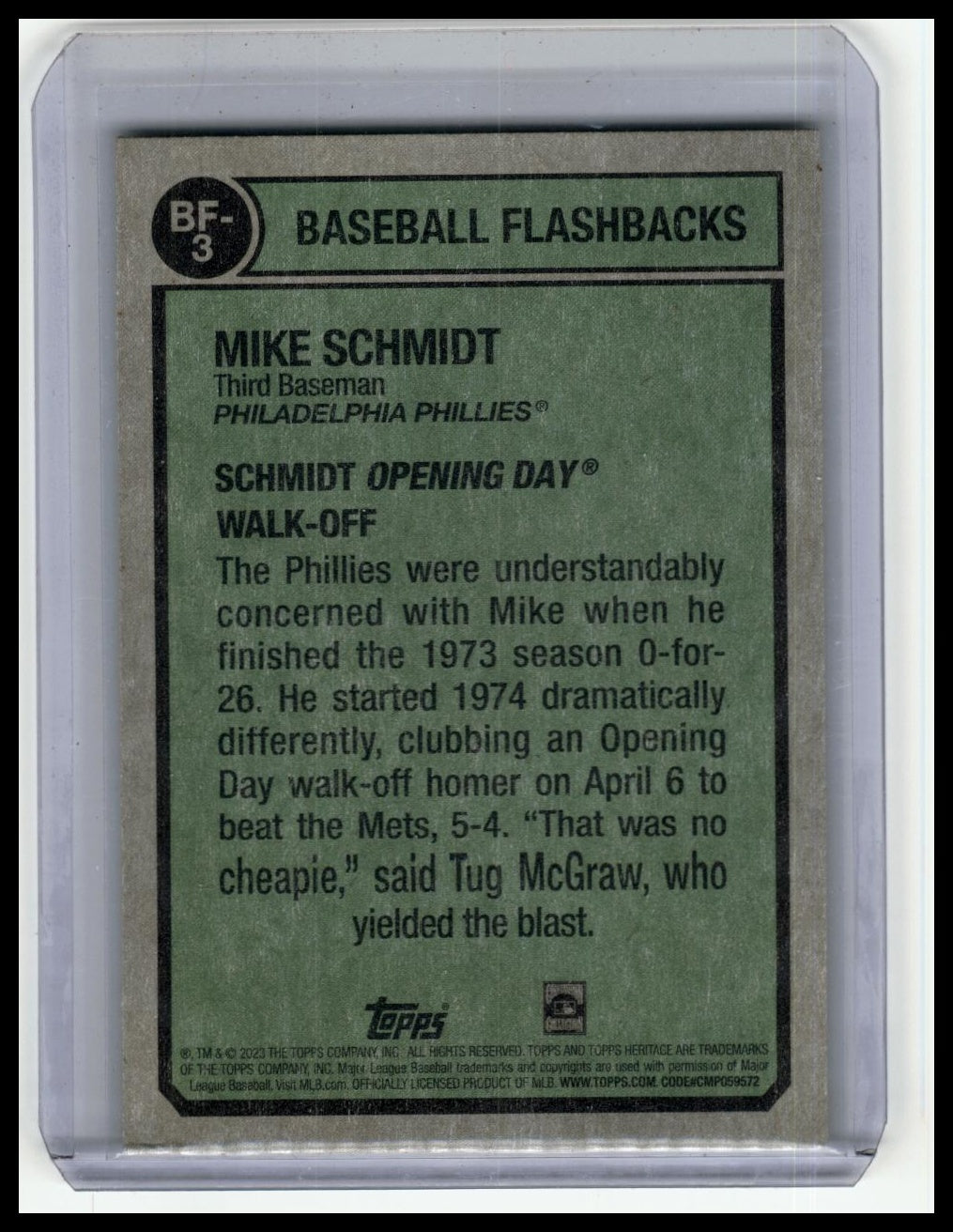2023 Topps Heritage #BF-3 Mike Schmidt Baseball Flashbacks