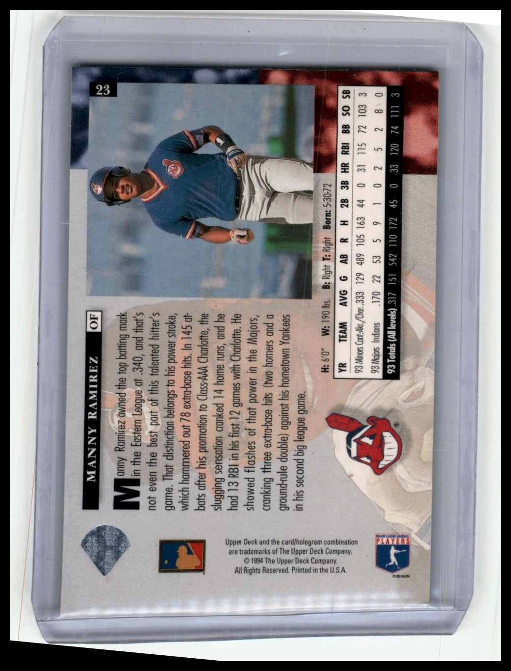 1994 Upper Deck #23 Manny Ramirez