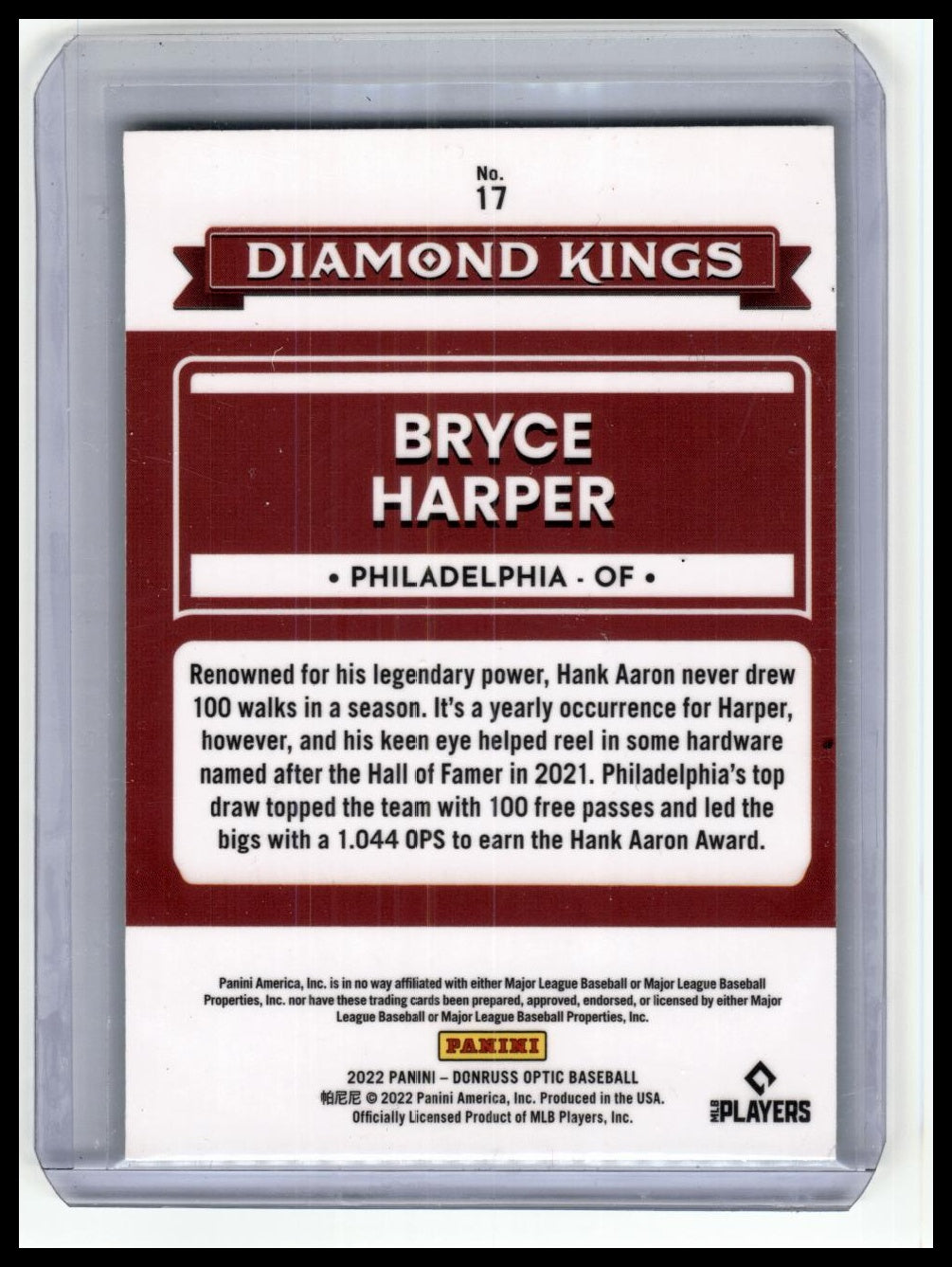2022 Donruss Optic #17 Bryce Harper