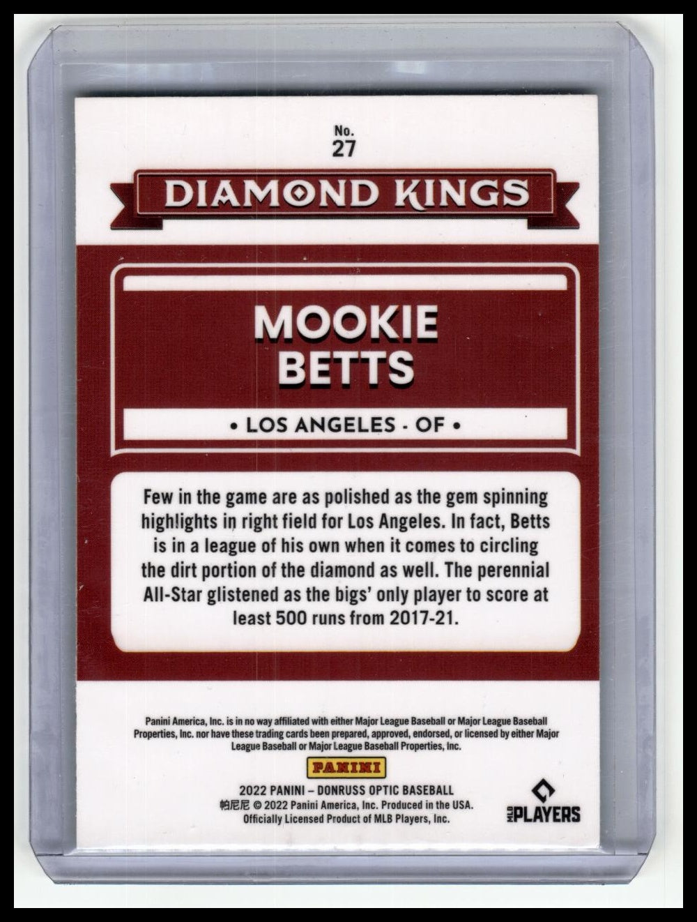 2022 Donruss Optic #27 Mookie Betts