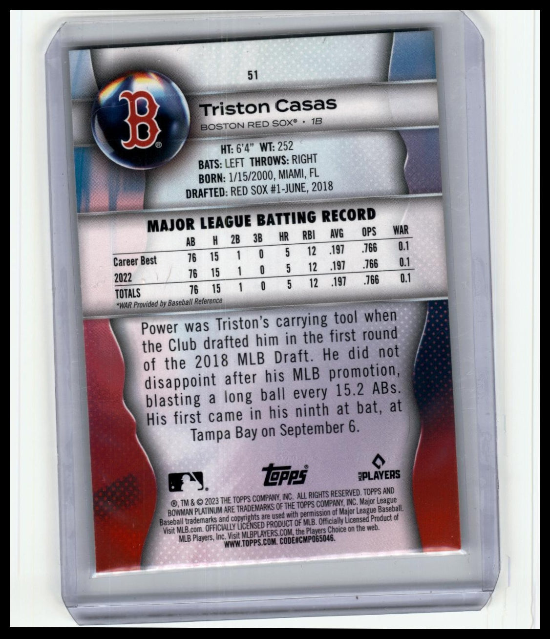 2023 Bowman Triston Casas RC