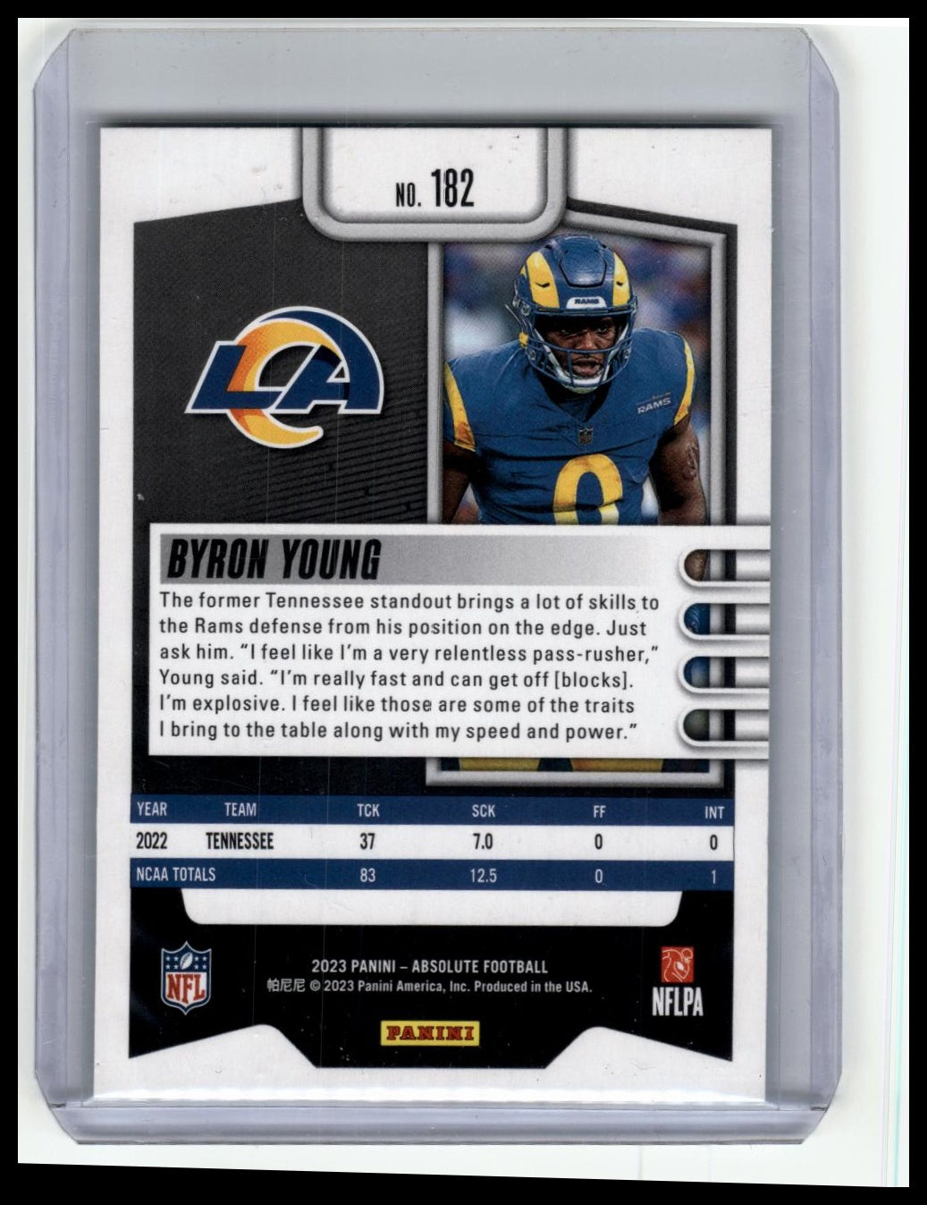 2023 Panini Absolute #182 Byron Young Retail
