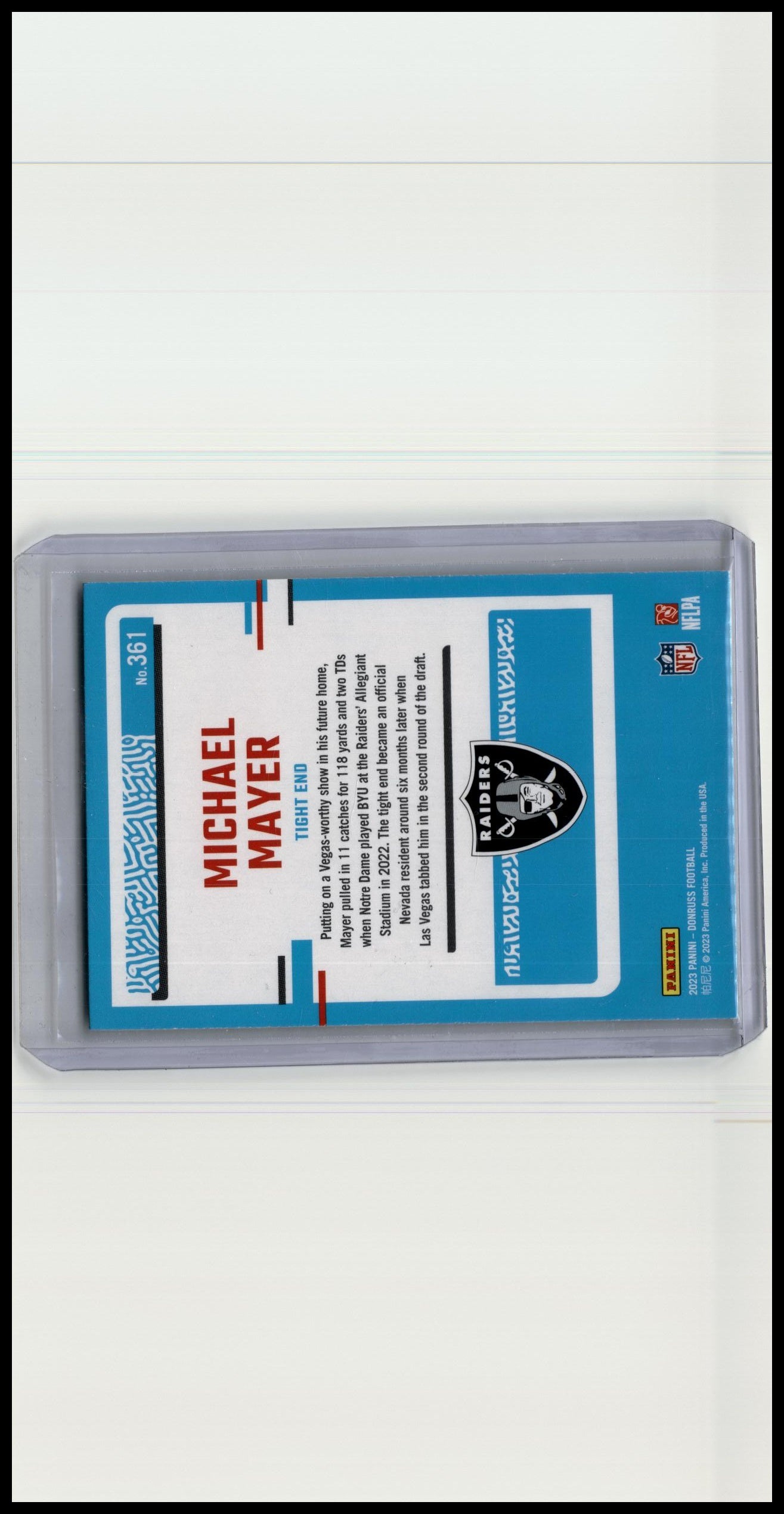 2023 Donruss #361 Michael Mayer Optic Rated Rookie Preview Football Emoji Prizm