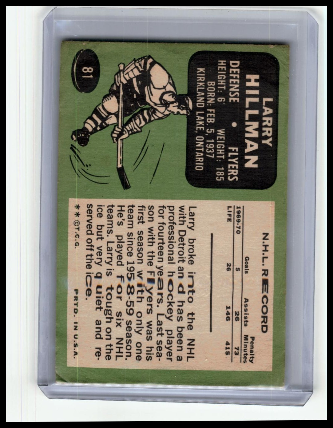 1970-71 Topps #81 Larry Hillman
