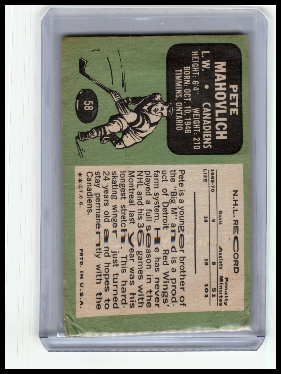 1970-71 Topps #58 Pete Mahovlich