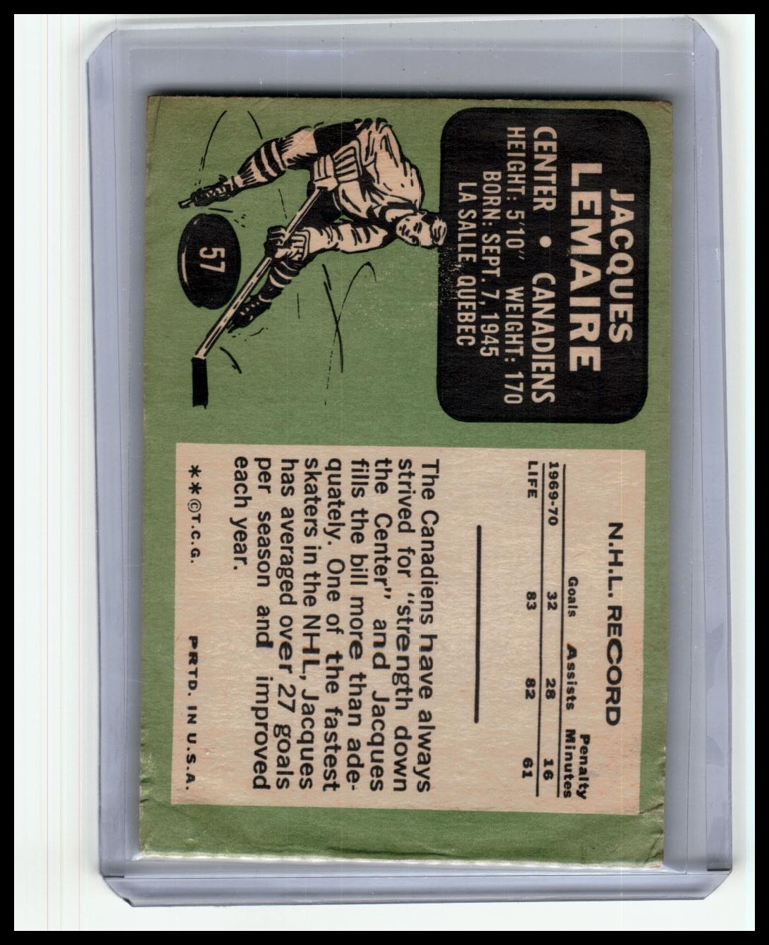 1970-71 Topps #57 Jacques Lemaire