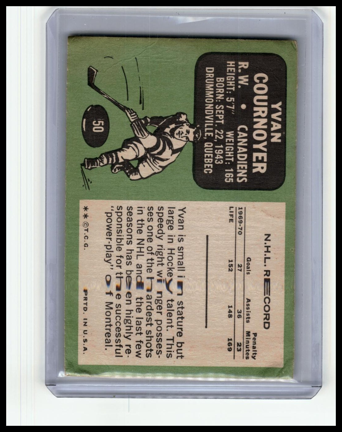 1970-71 Topps #50 Yvan Cournoyer