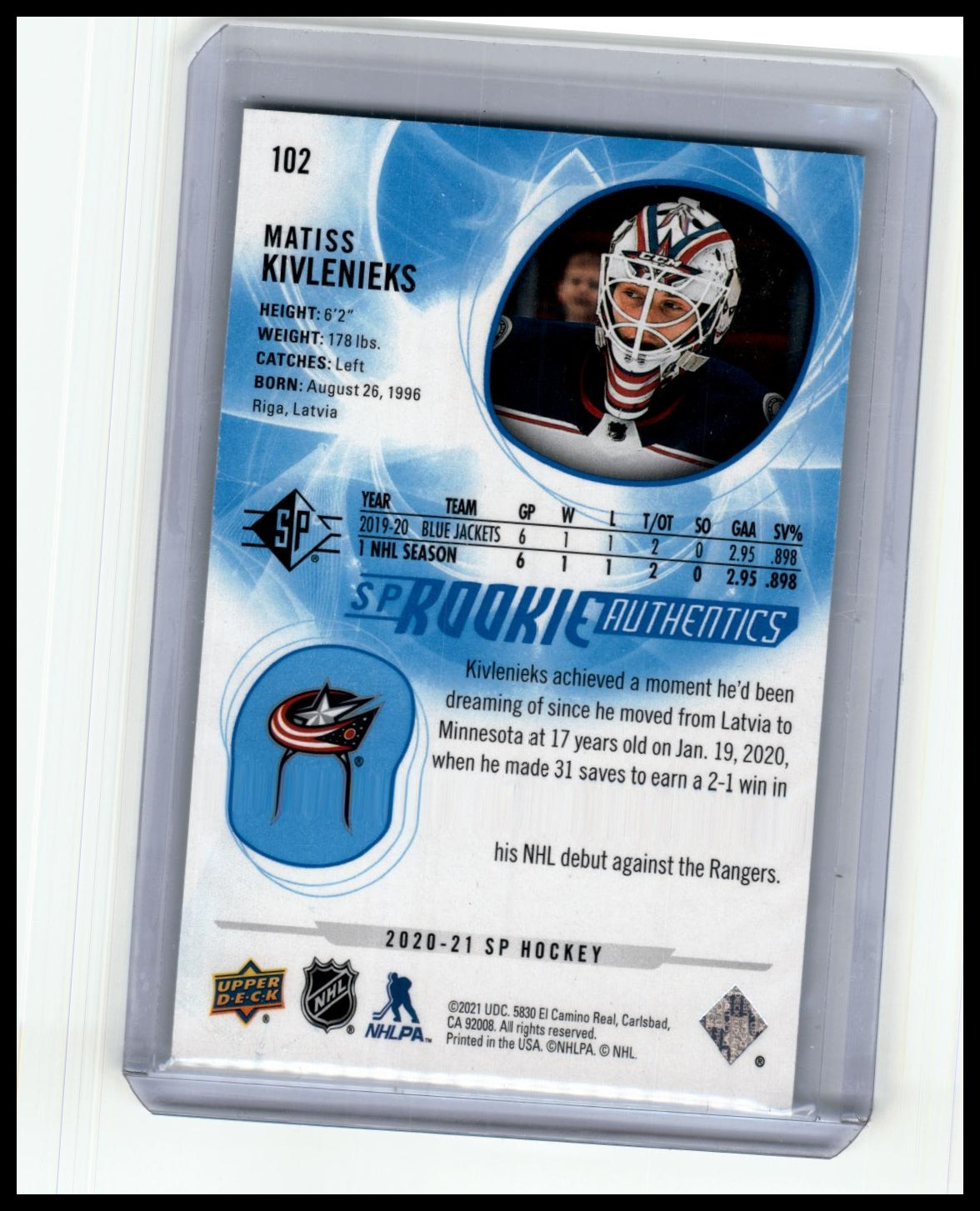 2020-21 SP #102 Matiss Kivlenieks Sphericity