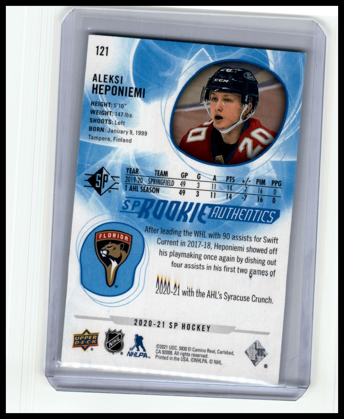 2020-21 SP #121 Aleksi Heponiemi #/2299