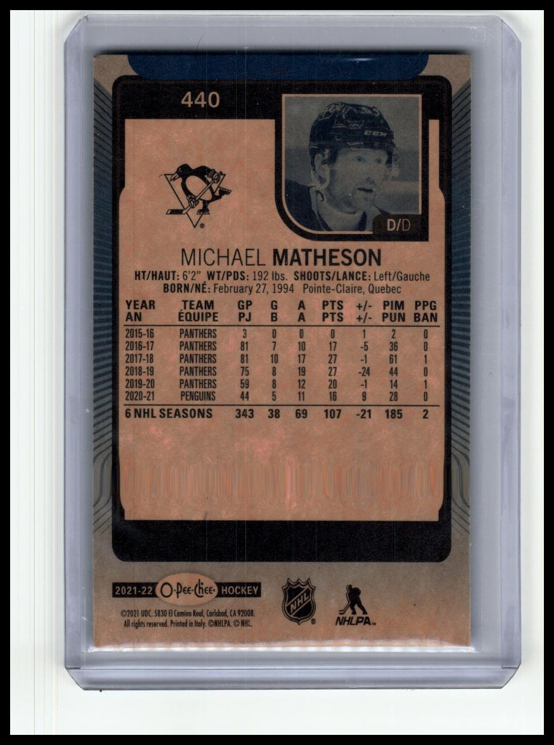 2021-22 O-Pee-Chee #440 Michael Matheson