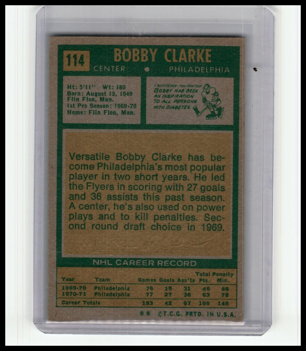 1971-72 Topps #114 Bobby Clarke