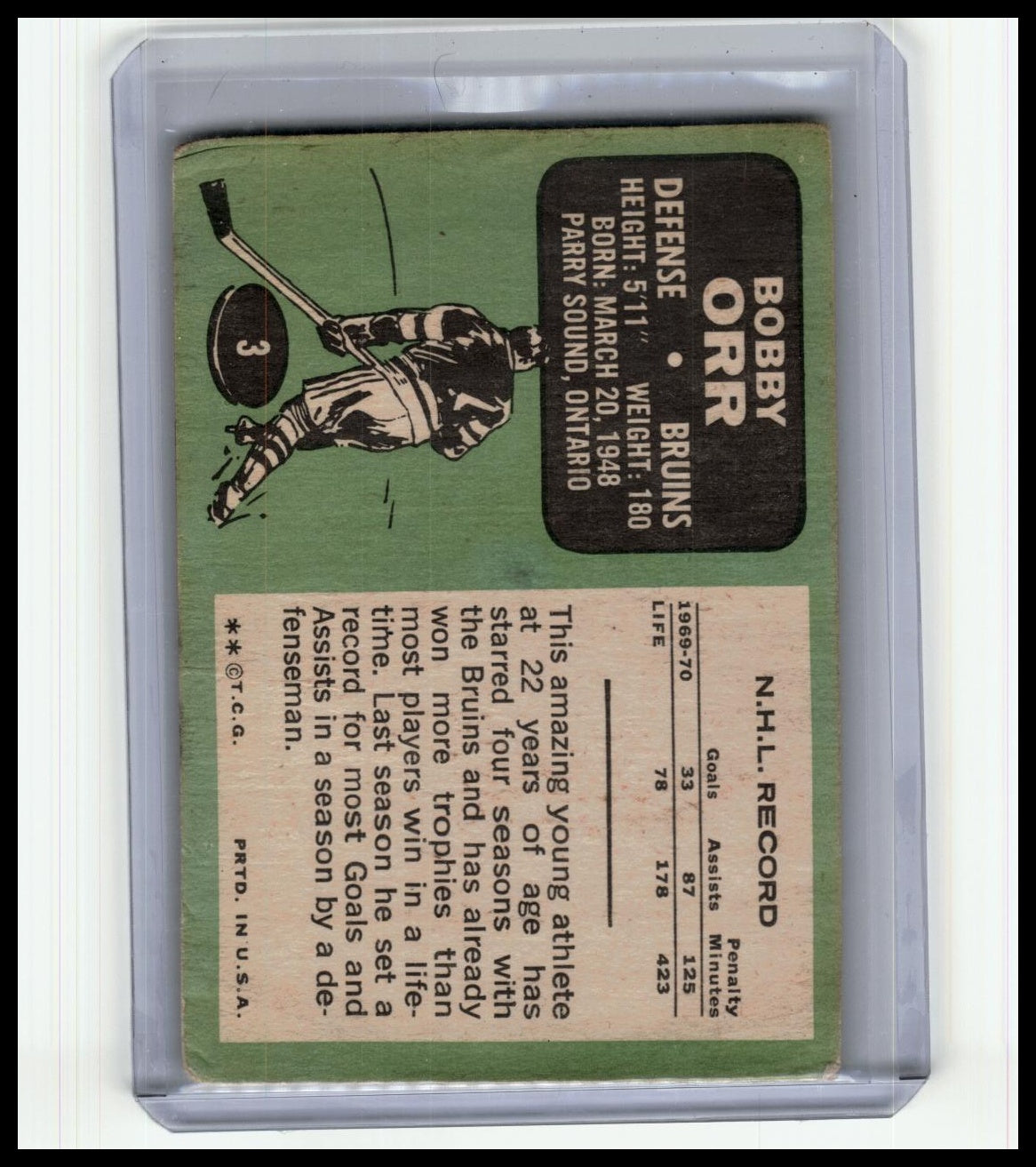 1970-71 Topps #3 Bobby Orr