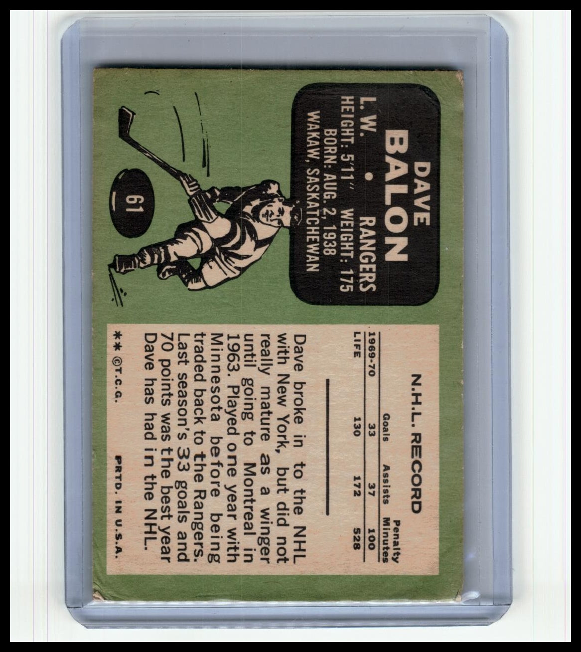 1970-71 Topps #61 Dave Balon