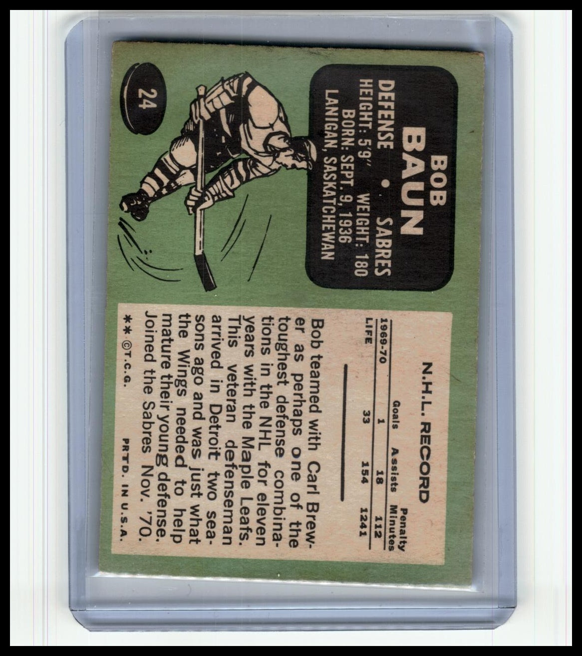 1970-71 Topps #24 Bob Baun