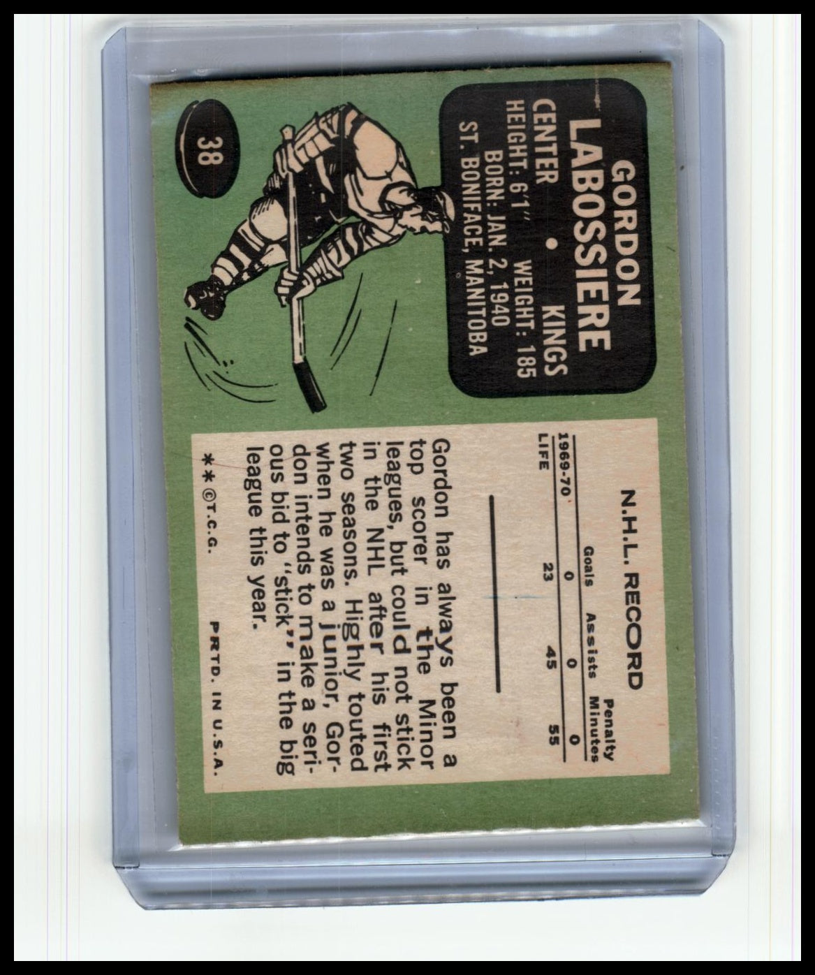 1970-71 Topps #38 Gordon Labossiere