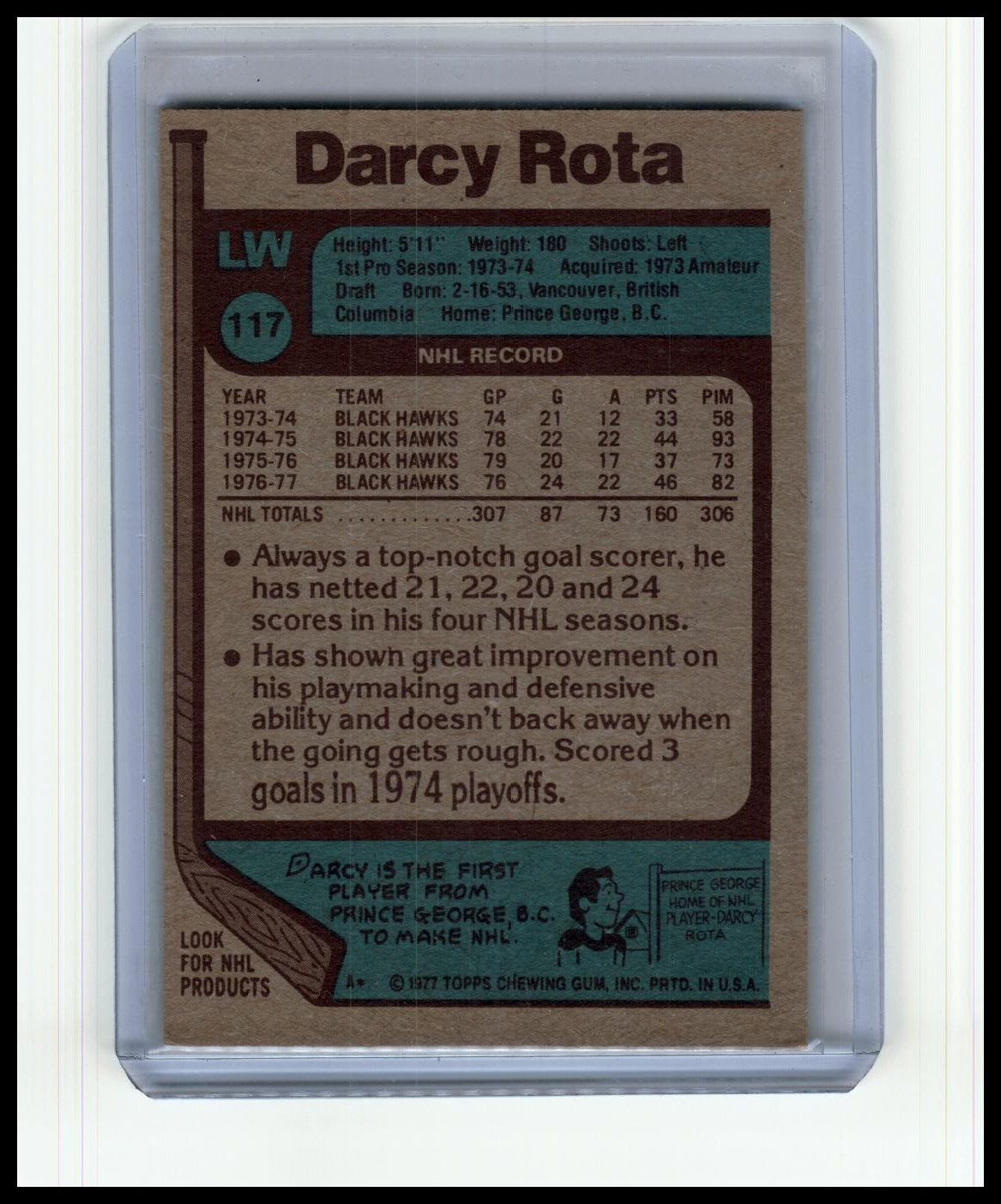 1977-78 Topps #117 Darcy Rota