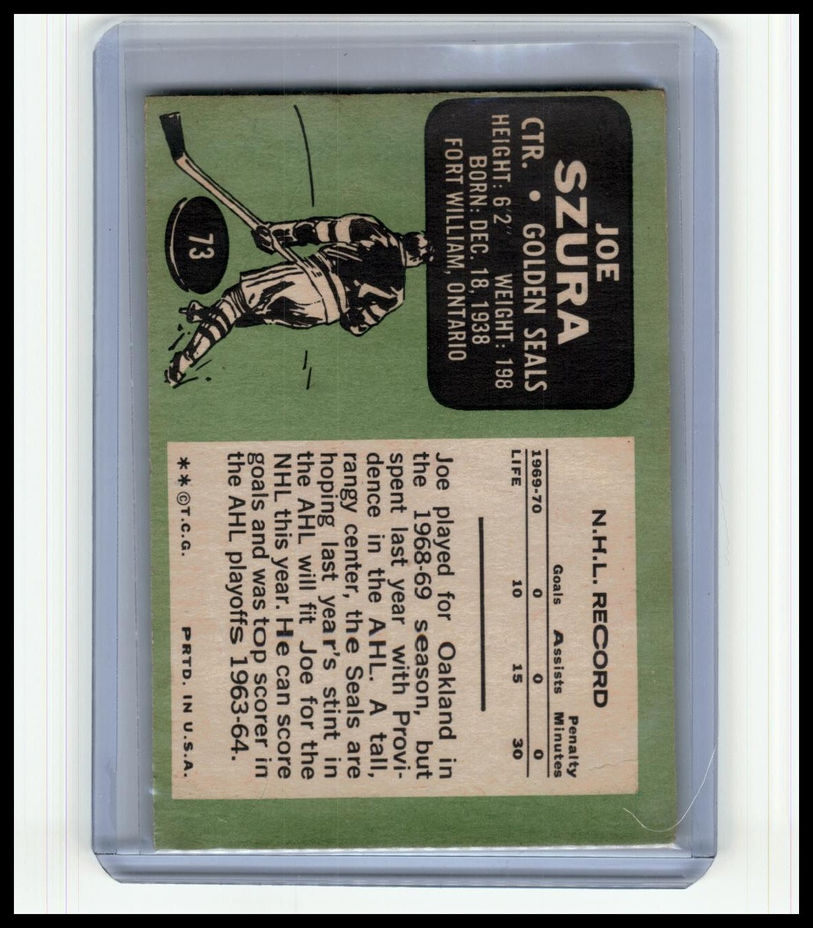 1970-71 O-Pee-Chee #73 Joe Szura