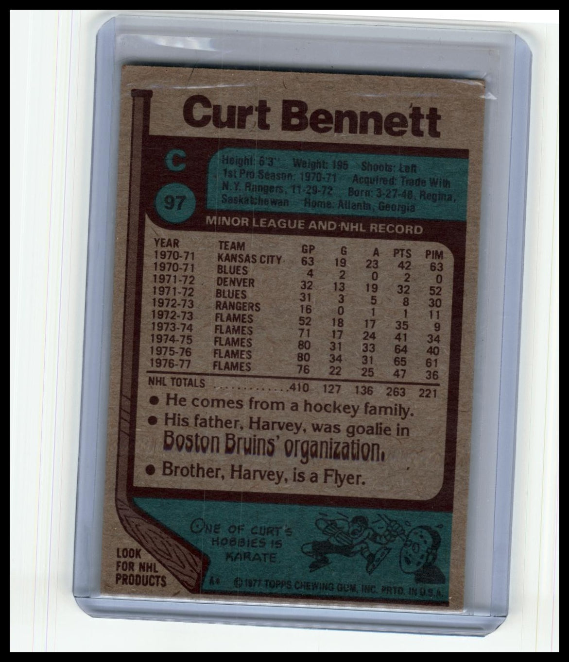 1977-78 Topps #97 Curt Bennett