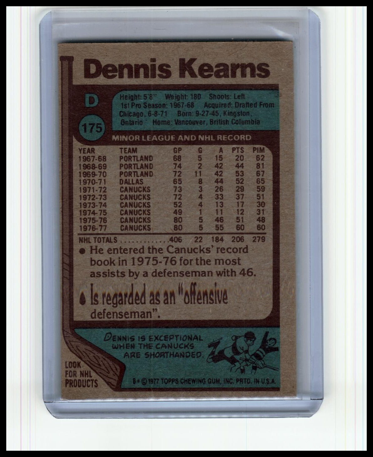 1977-78 Topps #175 Dennis Kearns