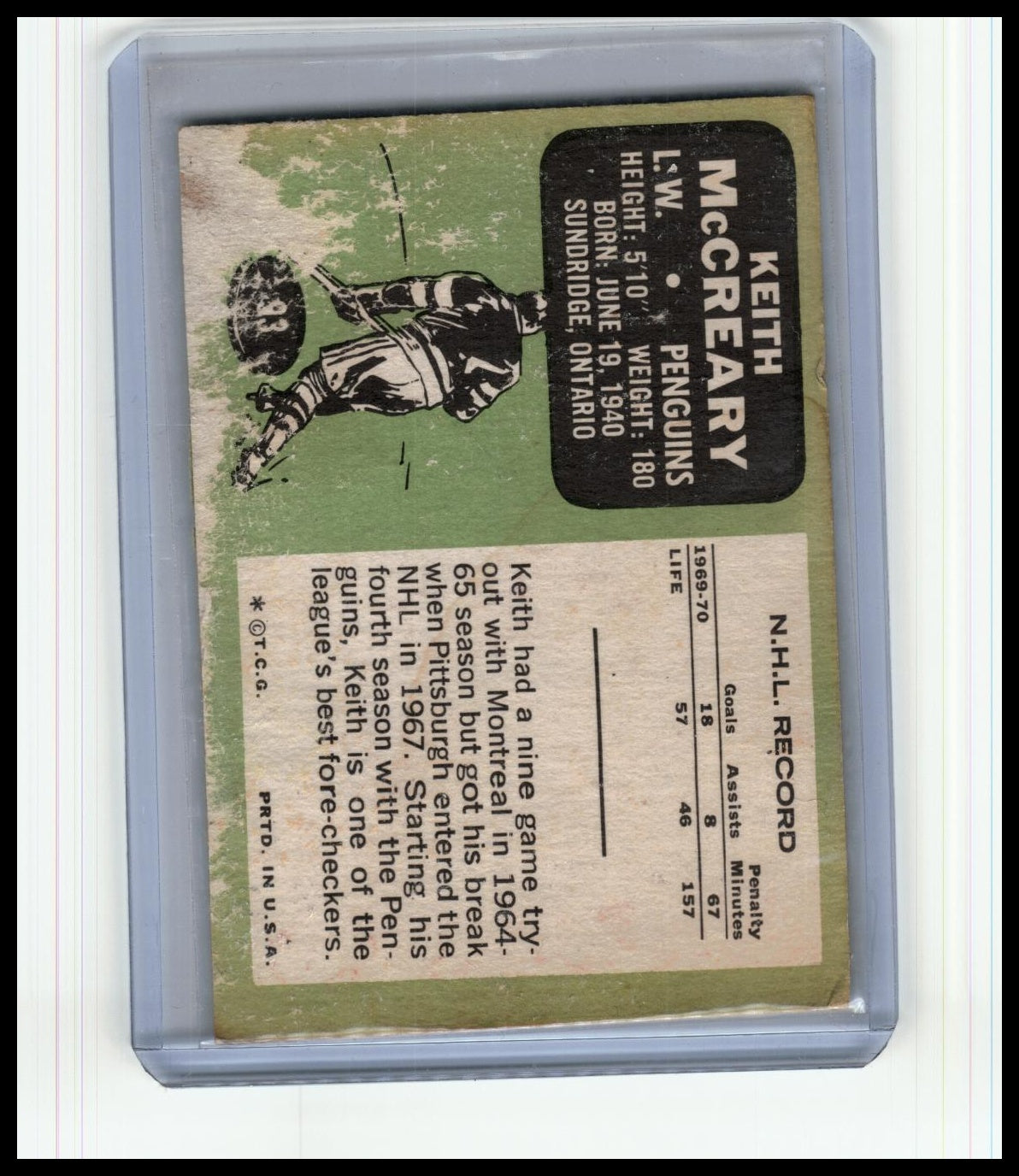 1970-71 O-Pee-Chee #93 Keith McCreary