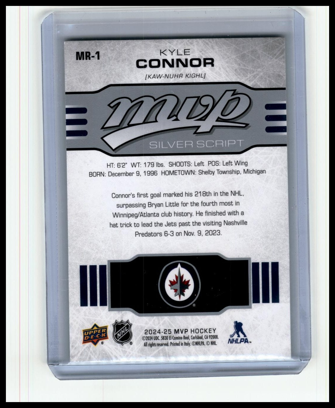 24 25 Upper Deck MVP Kyle Connor #MR 1