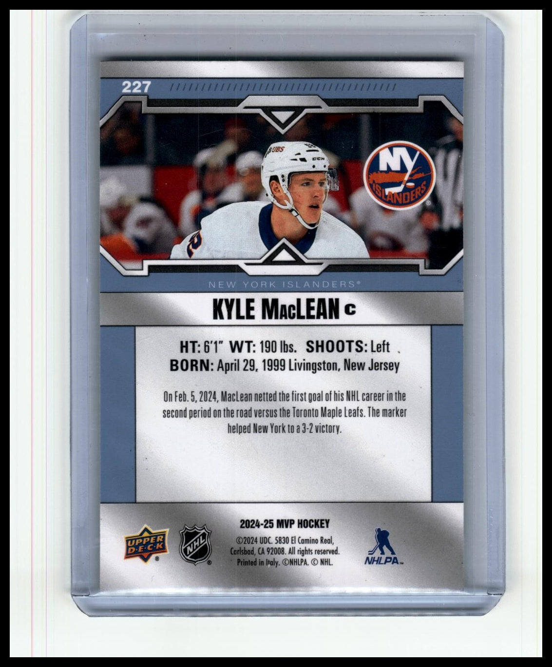 2024-25 Upper Deck MVP #227 Kyle MacLean