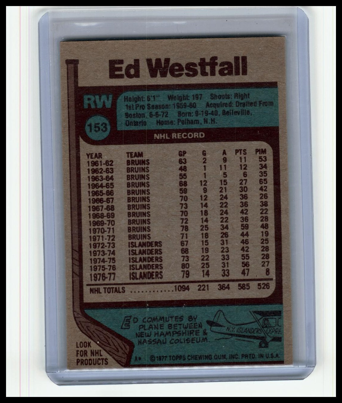 1977-78 Topps #153 Ed Westfall
