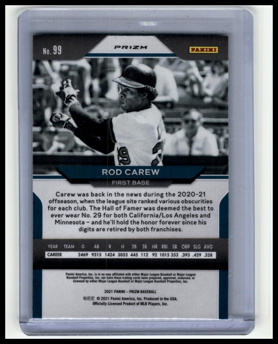 2021 Panini Prizm #99 Rod Carew Green Wave Prizm