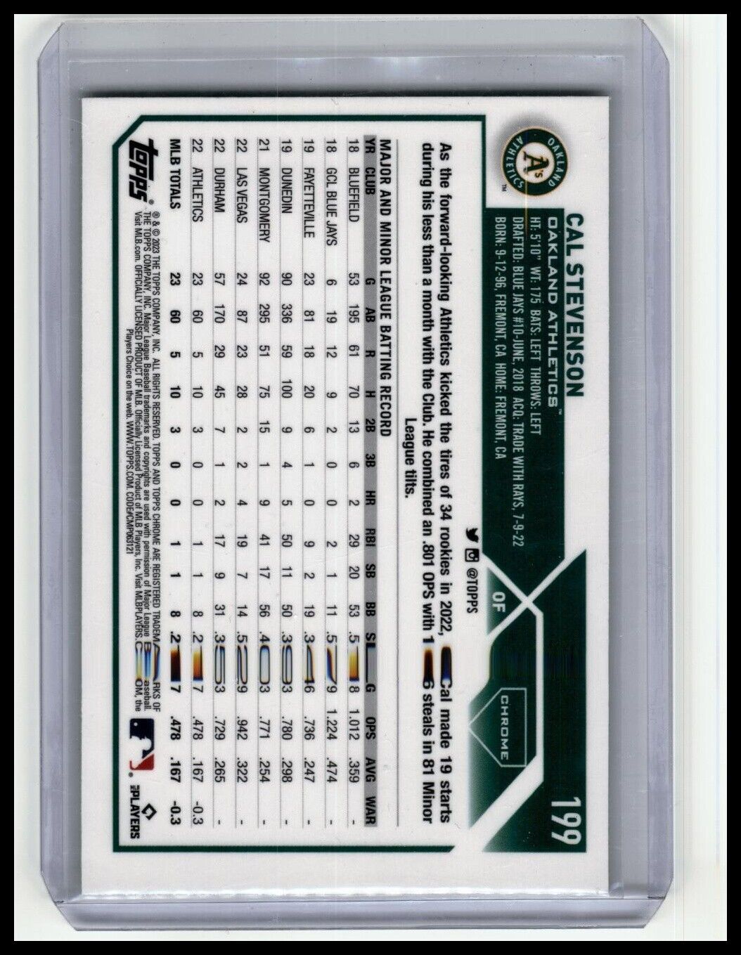2023 Topps Chrome #199 Cal Stevenson