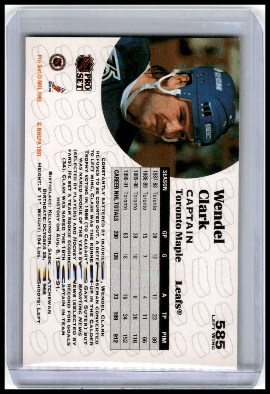 1991-92 Pro Set French #585 Wendel Clark