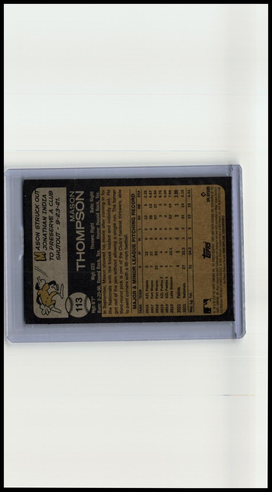 2022 Topps Heritage #113 Mason Thompson