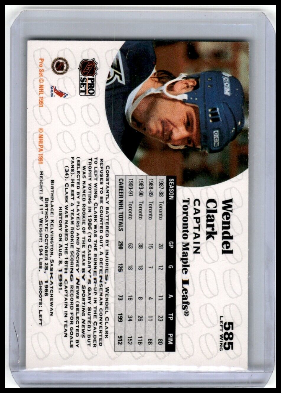 1991-92 Pro Set French #585 Wendel Clark