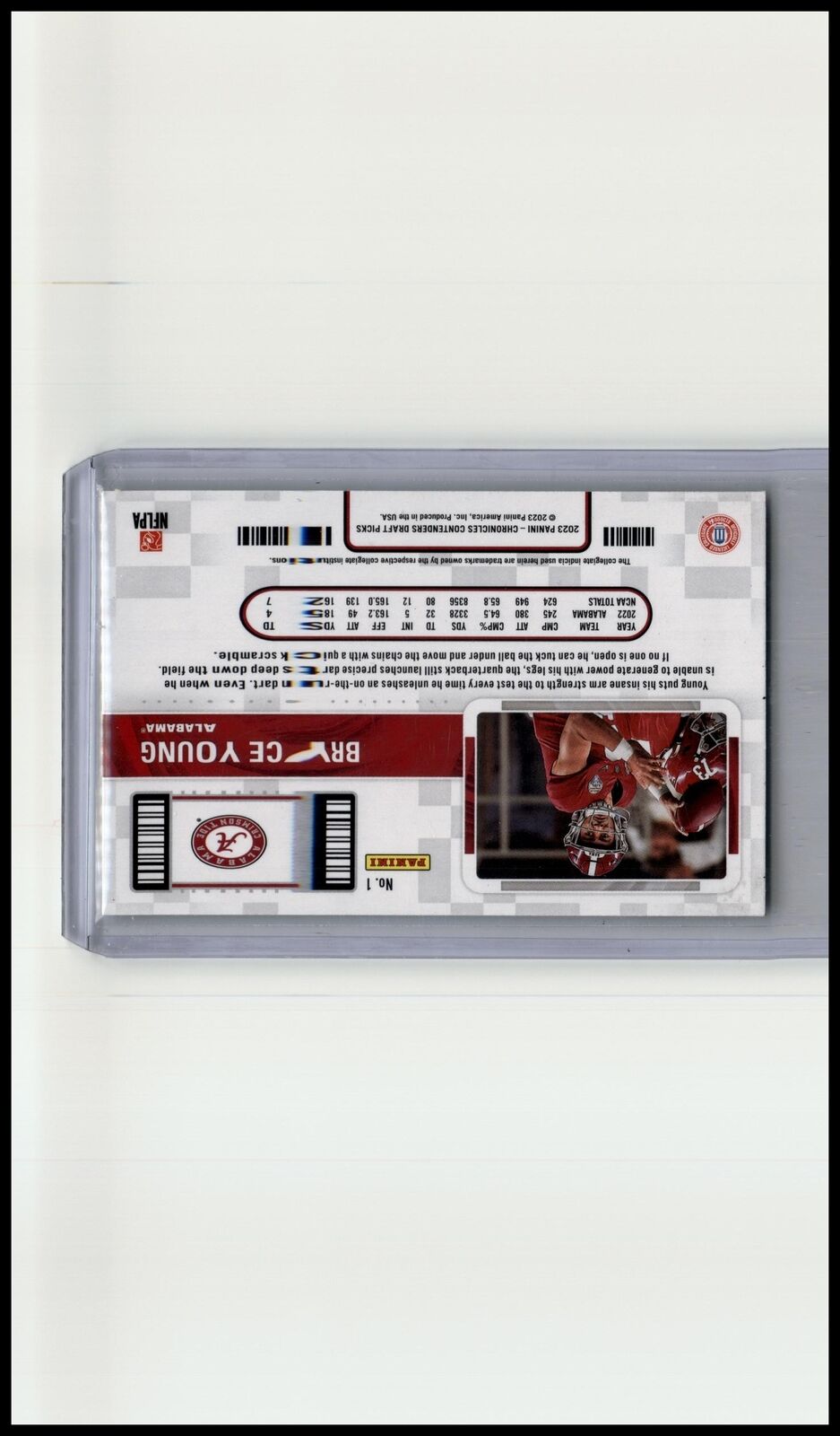 2023 Panini Chronicles Draft Picks #1 Bryce Young Contenders College Ticket