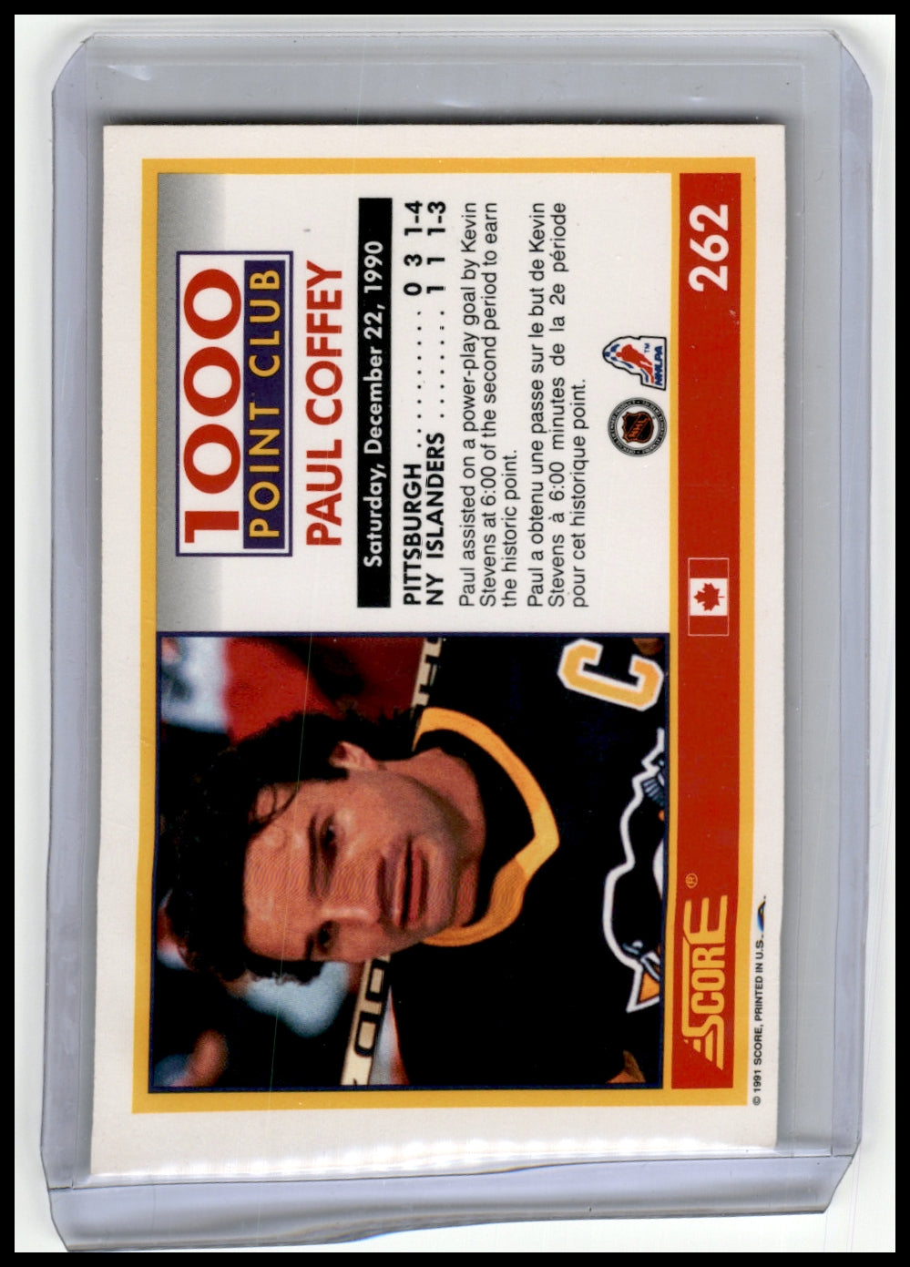 1991-92 Score Canadian Bilingual #262 Paul Coffey