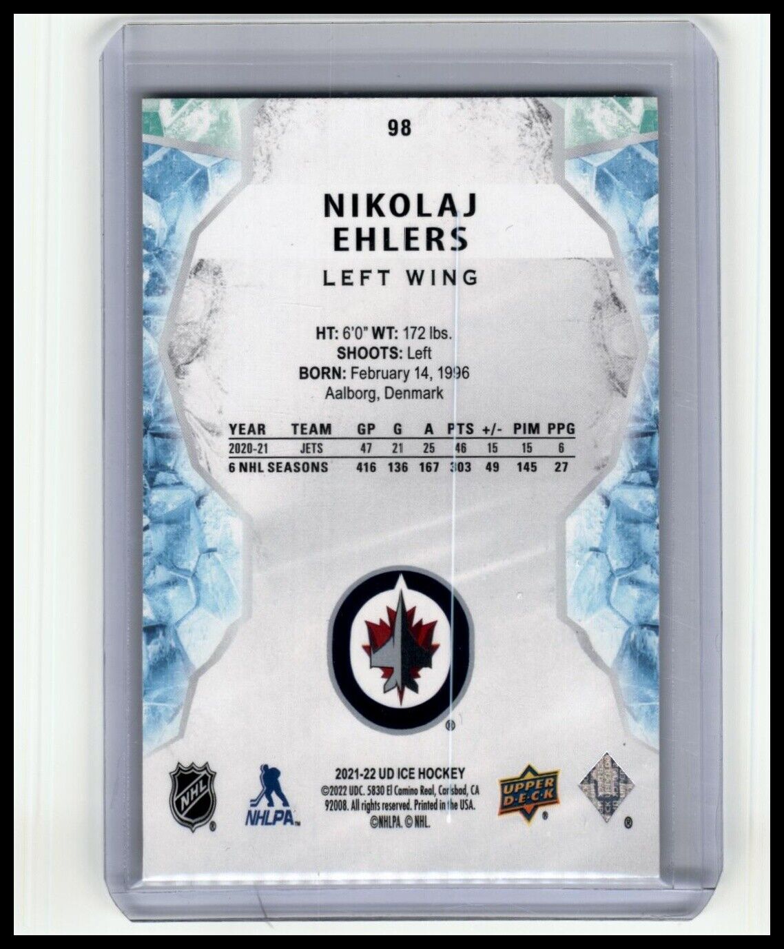 2021-22 Upper Deck Ice #98 Nikolaj Ehlers Orange