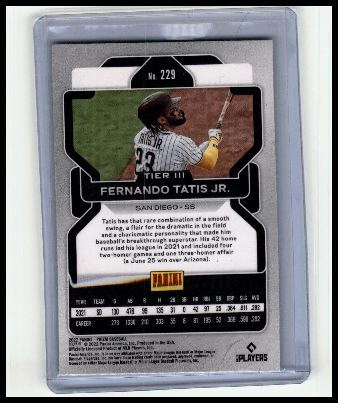2022 Panini Prizm #229 Fernando Tatis Jr. Lime Green Prizm #/125