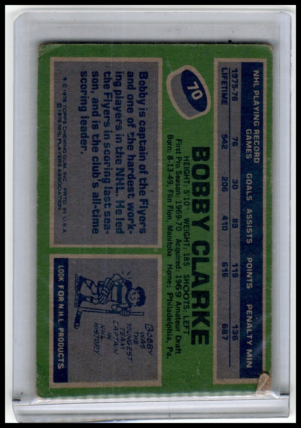 1976-77 Topps #70 Bobby Clarke
