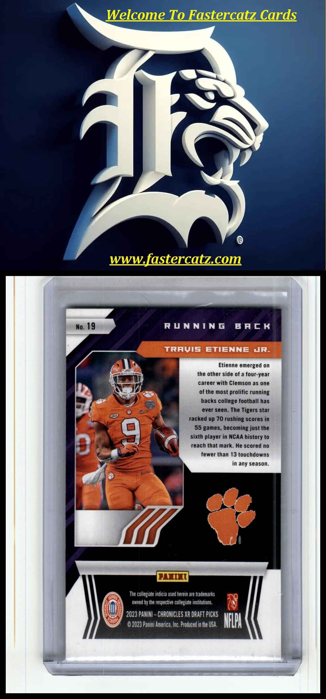 2023 Panini Chronicles Draft Picks #19 Travis Etienne Jr. XR Green
