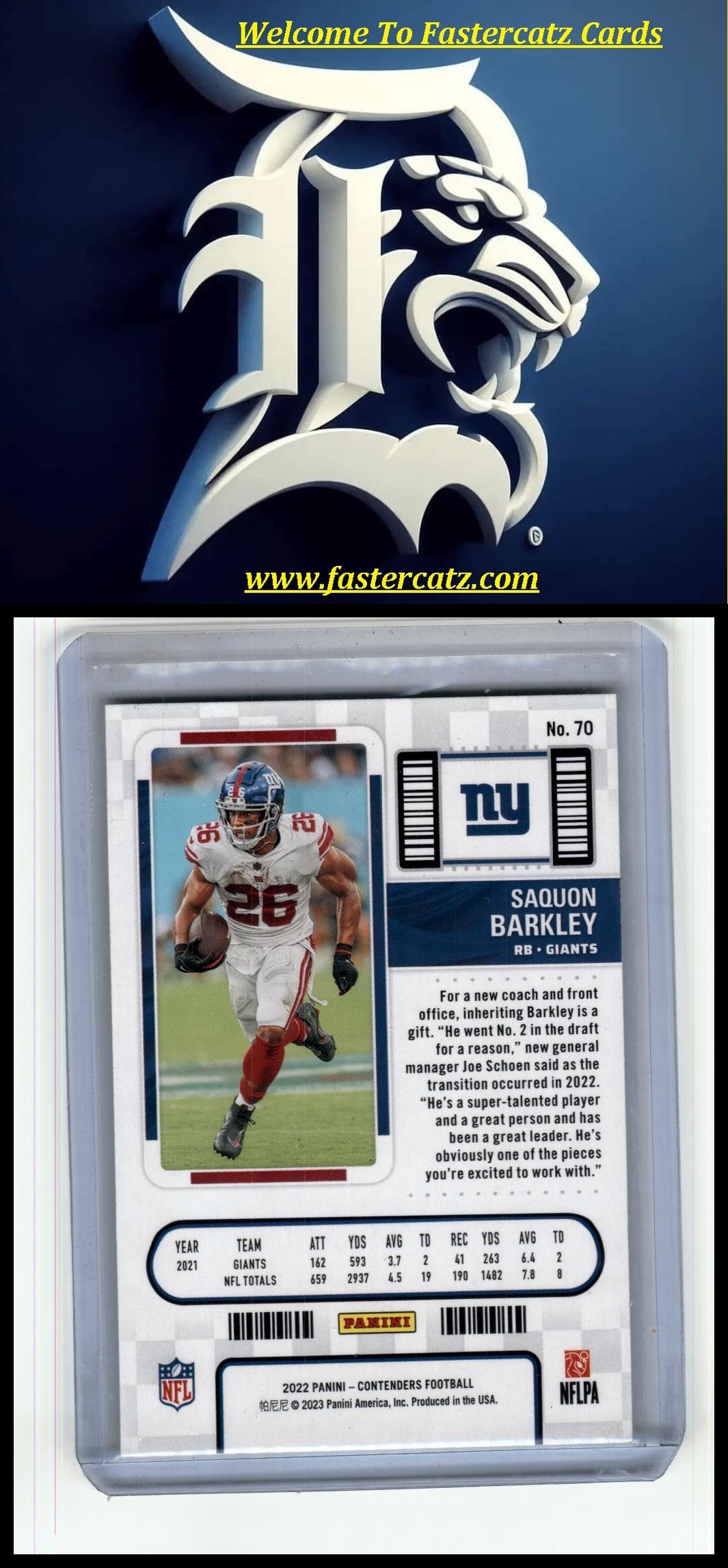 2022 Panini Contenders #70 Saquon Barkley