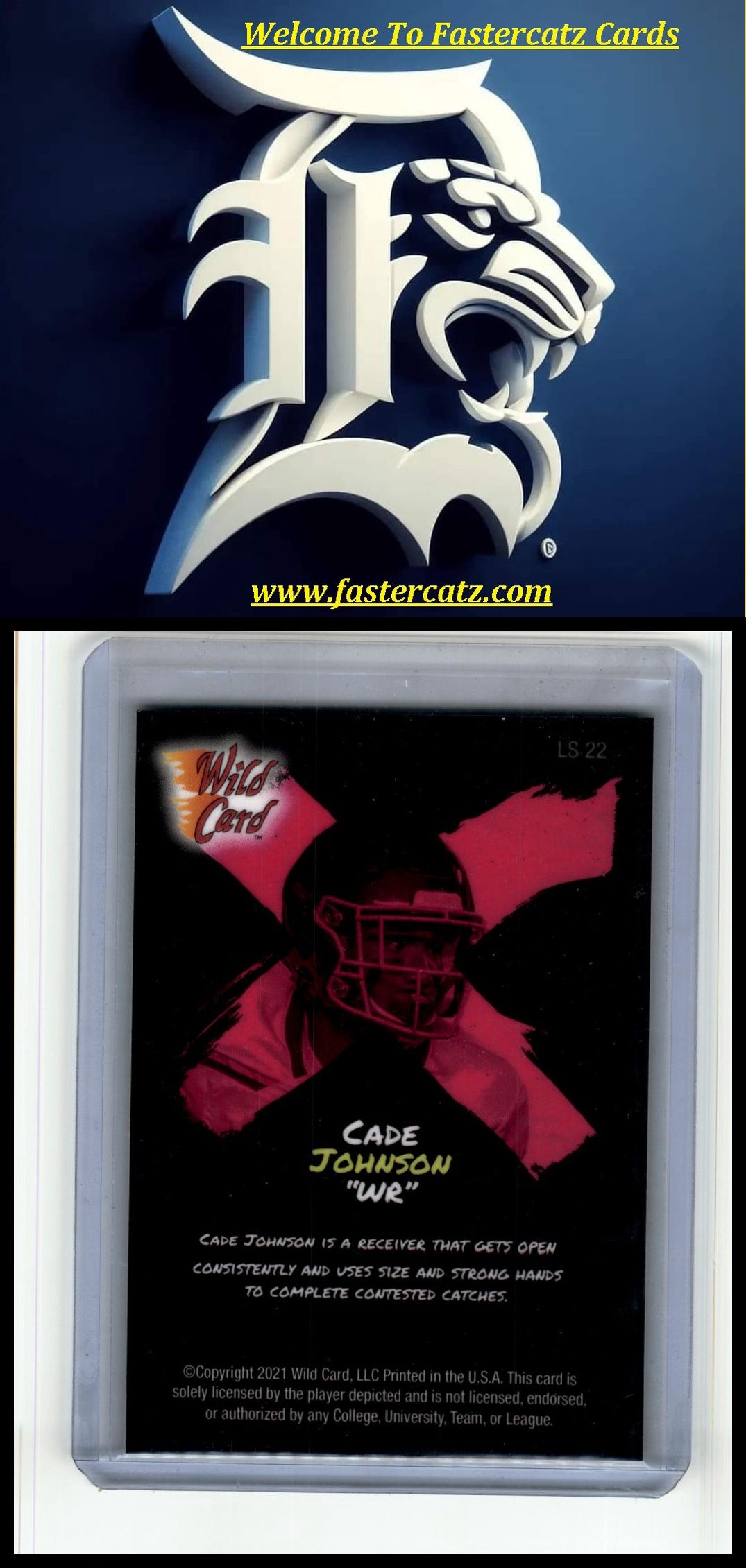 2021 Wild Card Alumination #LS-22 Cade Johnson Light Show Orange